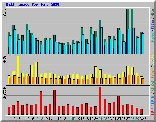 Daily usage for June 2025