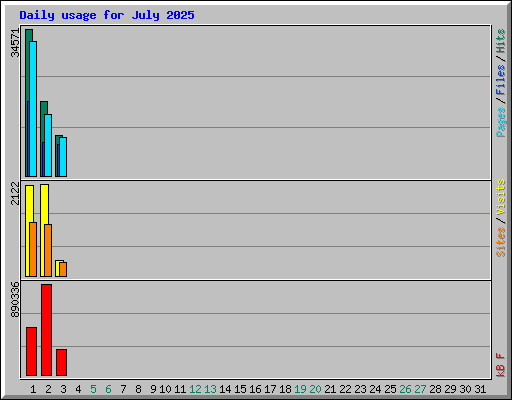 Daily usage for July 2025