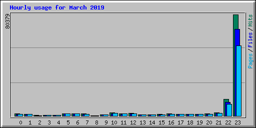 Hourly usage for March 2019